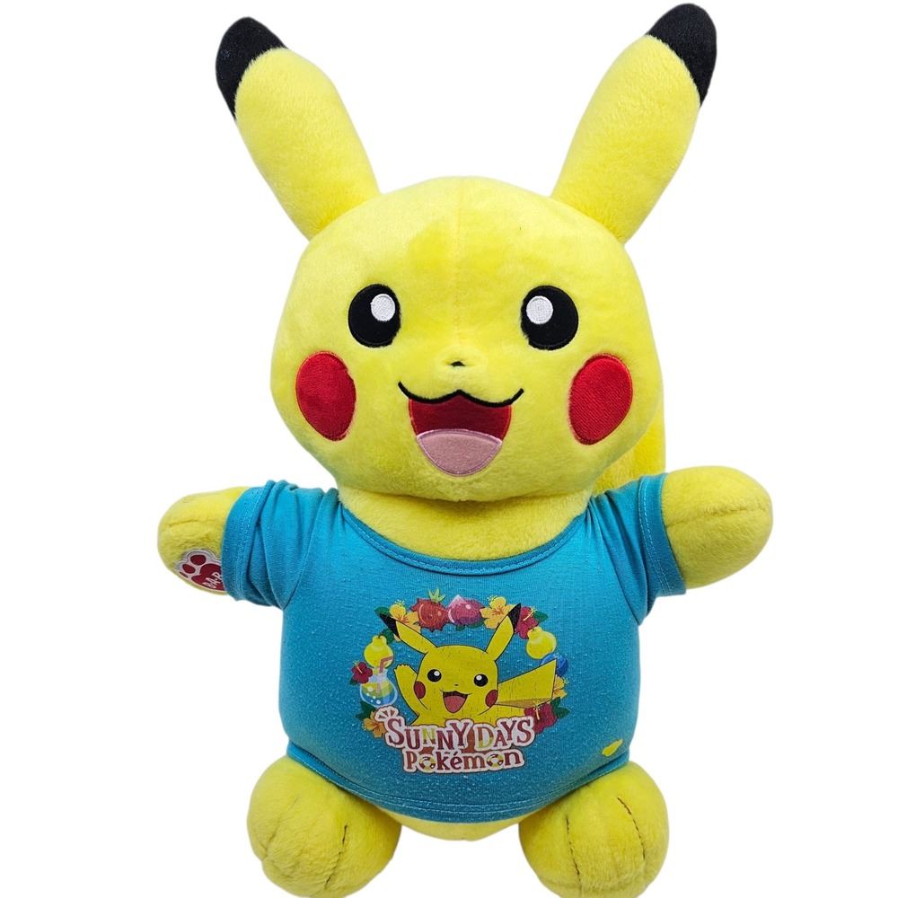 Talking Pikachu Build-A-Bear Pokemon Plush 2023 Sunny Days Blue Shirt 16